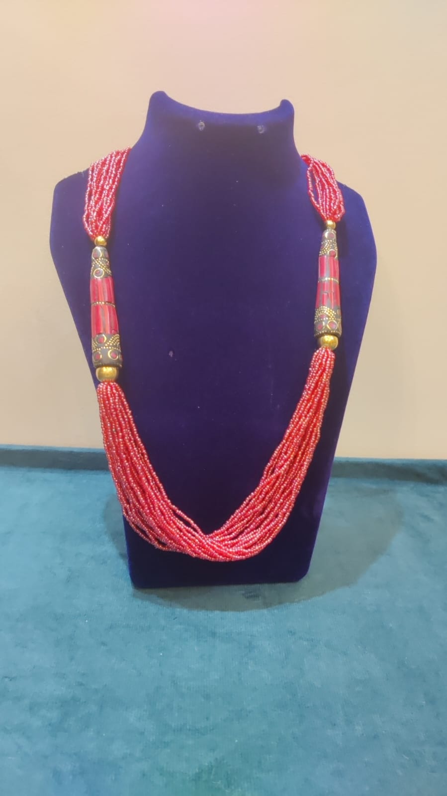 Chini beads multi layered mala