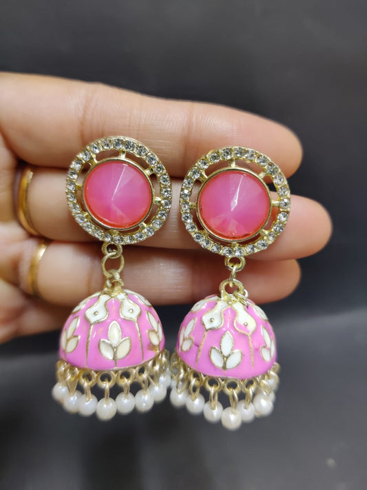 Meenakari jhumkis