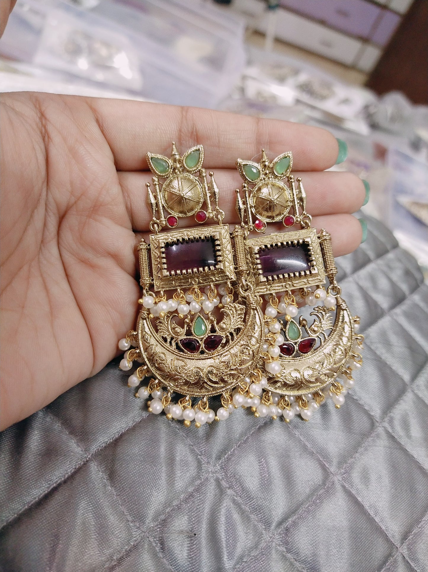 Beautiful chandbali earrings