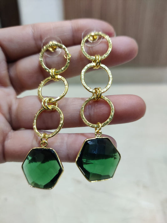 Brass long earrings
