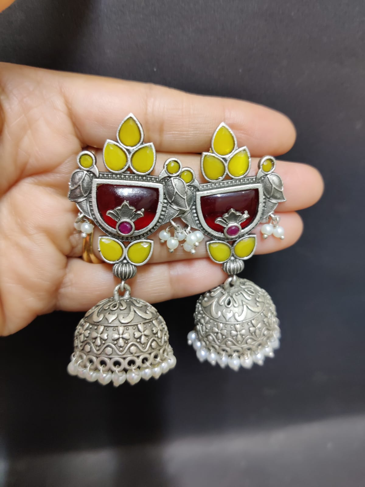 Beautiful brass long earrings