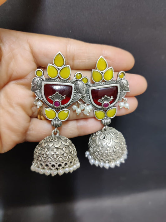 Beautiful brass long earrings
