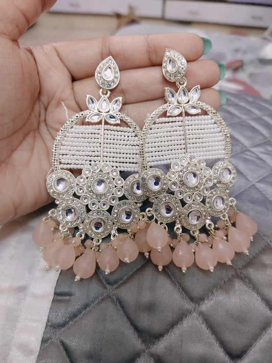 Festive wear earrings in pastel colours