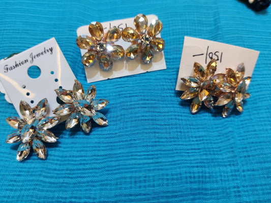 Crystal studs with back clip