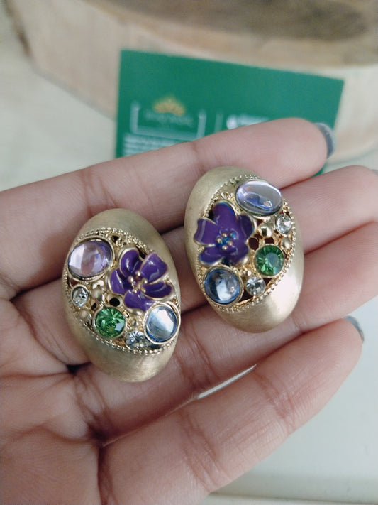 Big sized western Earrings with enamel