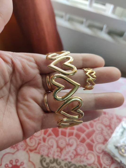 Anti Tarnish bracelet and ring combo