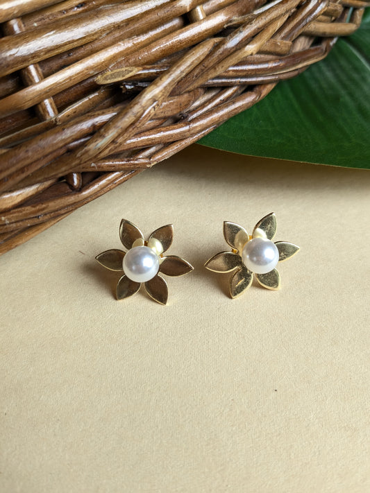 Brass flower shaped studs
