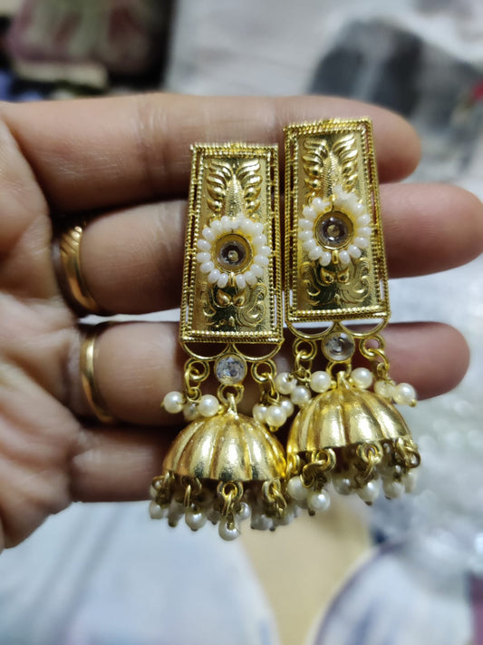 Party wear brass earrings