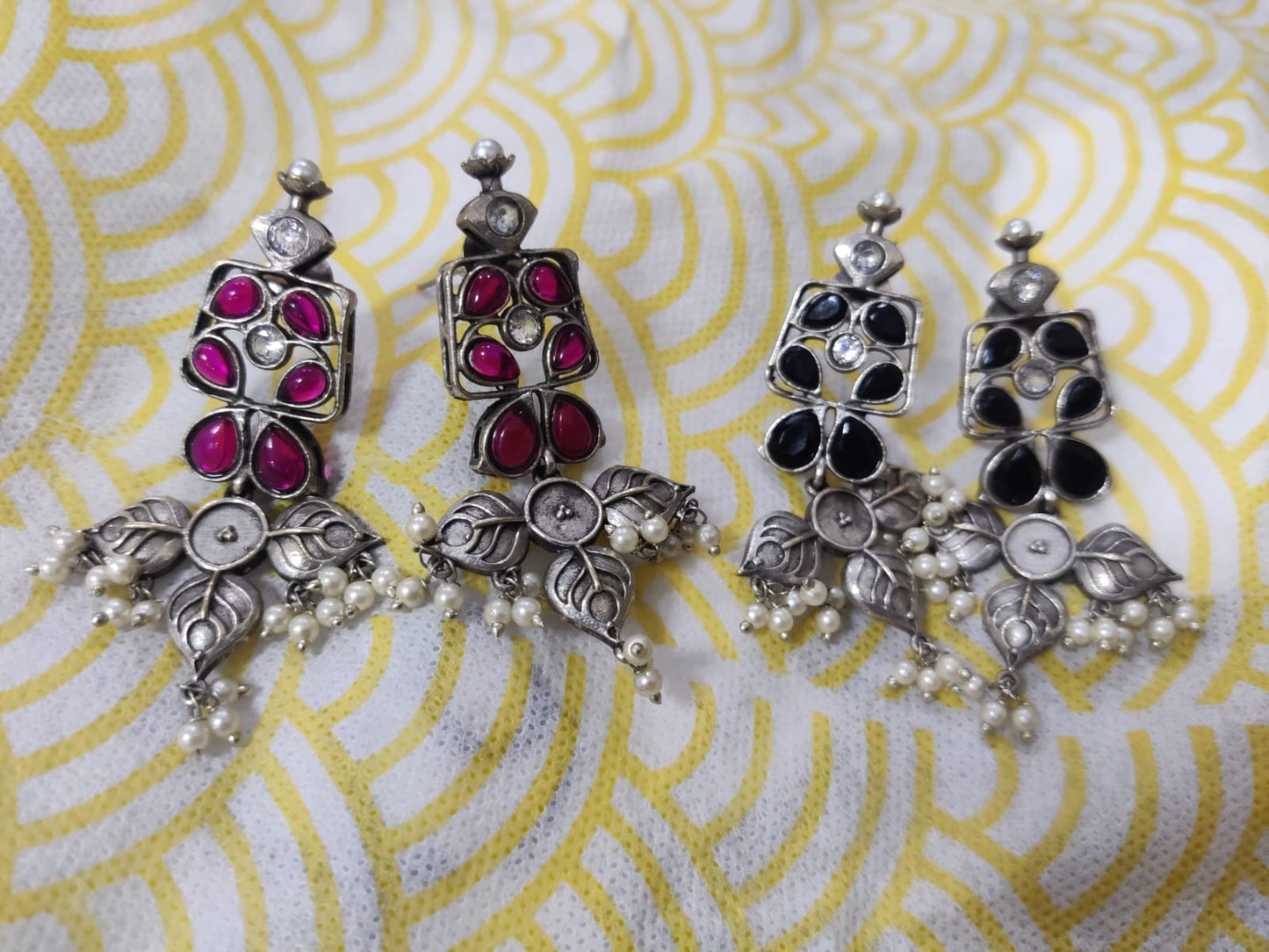 Brass long earrings