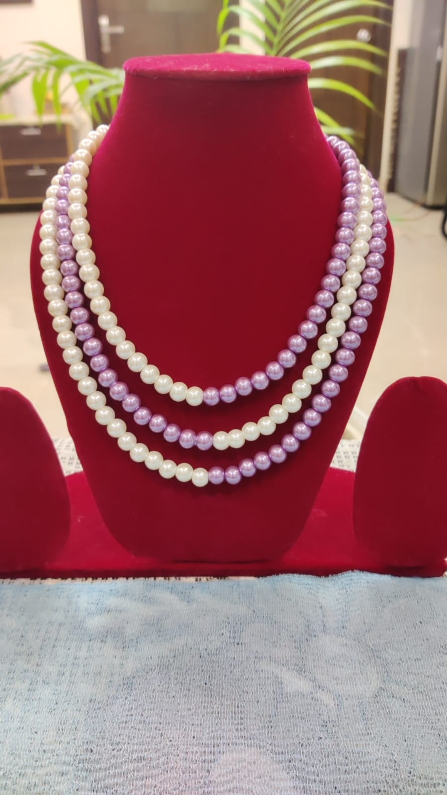 Dual colour beads mala without earrings