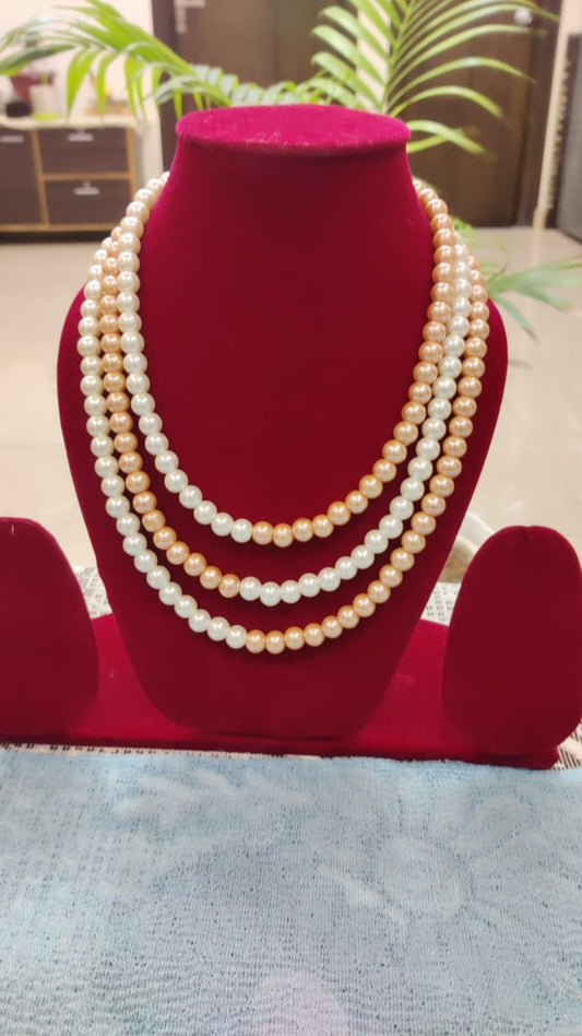 Dual colour beads mala without earrings