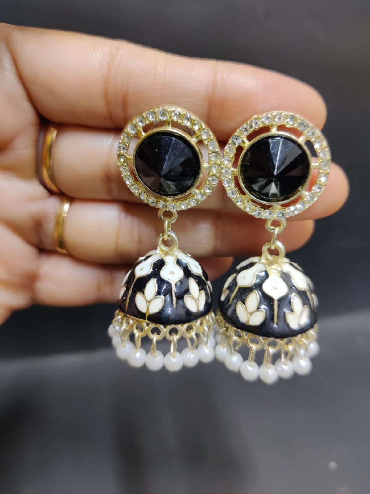 Meenakari jhumkis