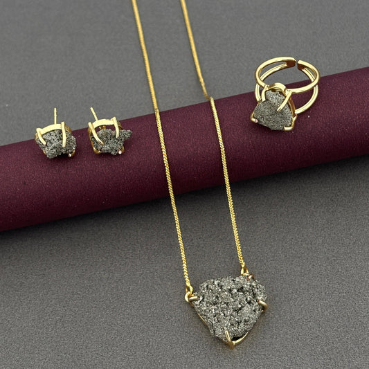 Pyrite stone pendant sets