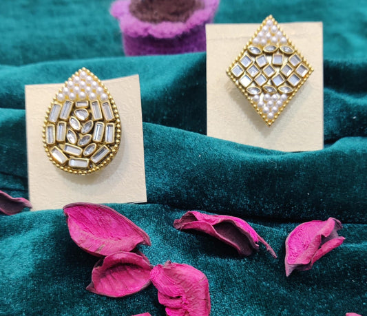 kundan studded saree pins