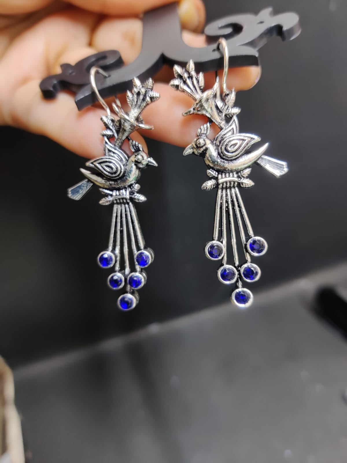 Brass long earrings