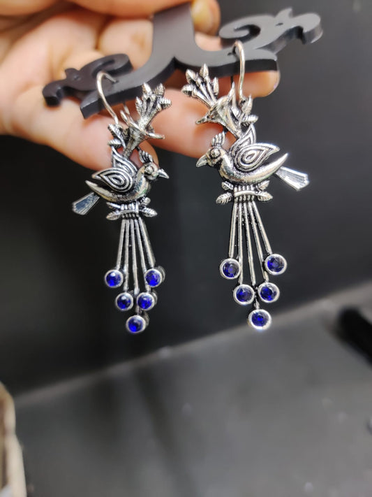 Brass long earrings
