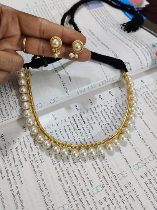 Brass hasli with pearls
