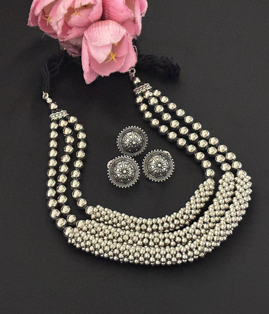 Oxidised necklace set