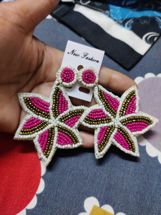 Flower shaped handmade earrings