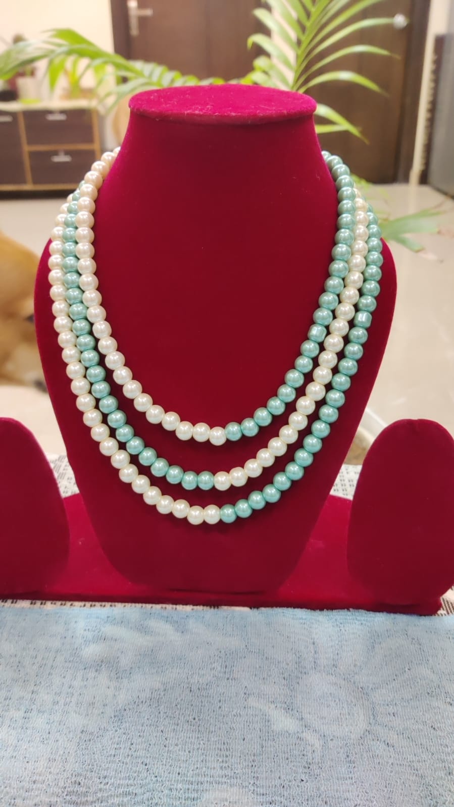 Dual colour beads mala without earrings