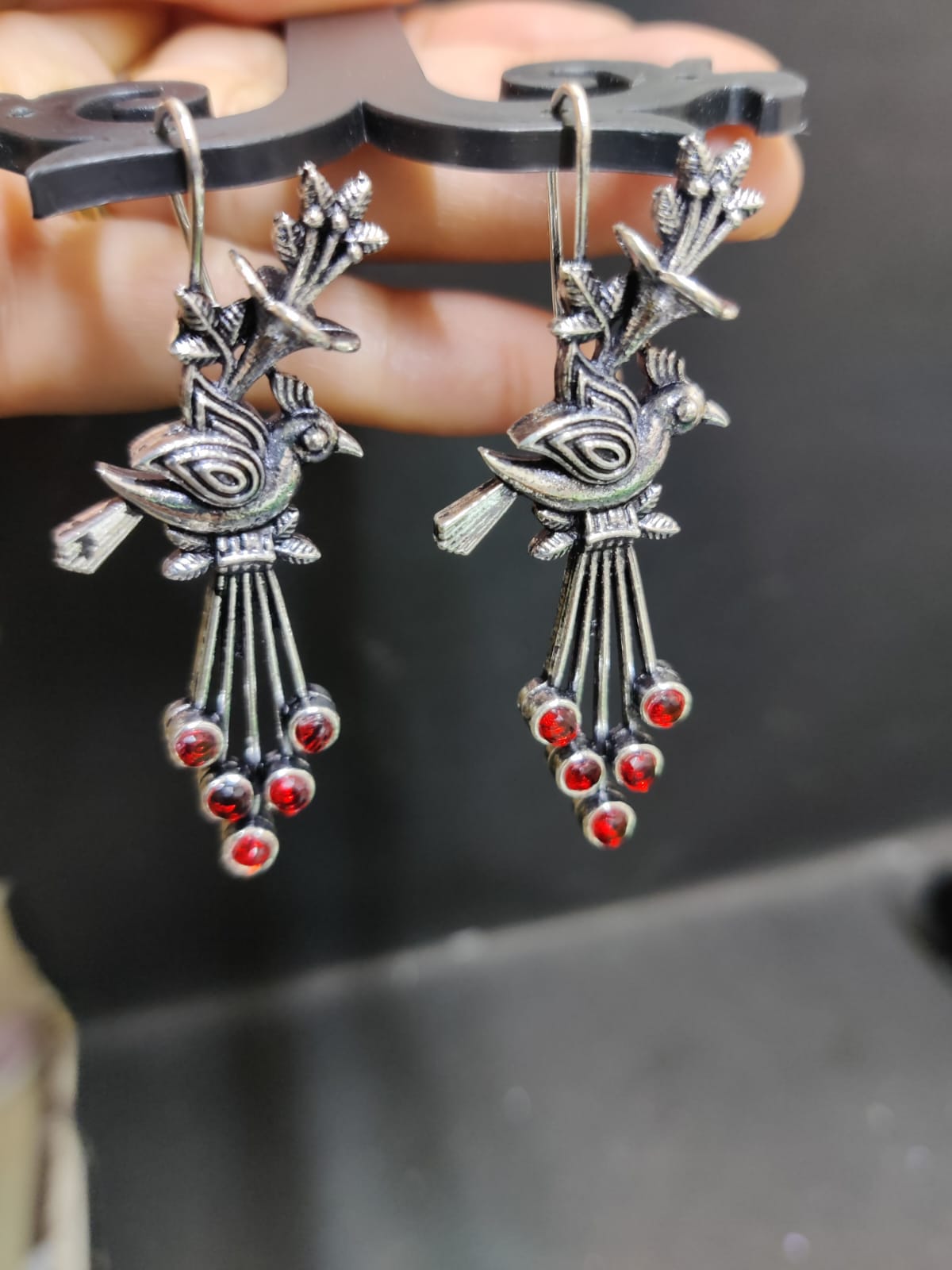 Brass long earrings