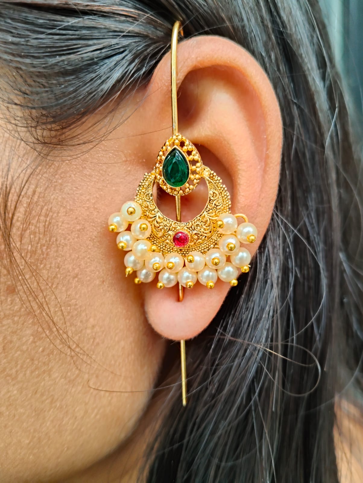 Earcuff bugadi with pearls