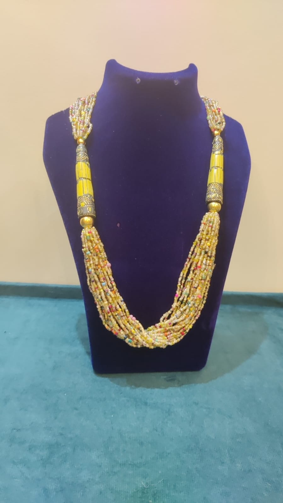 Chini beads multi layered mala